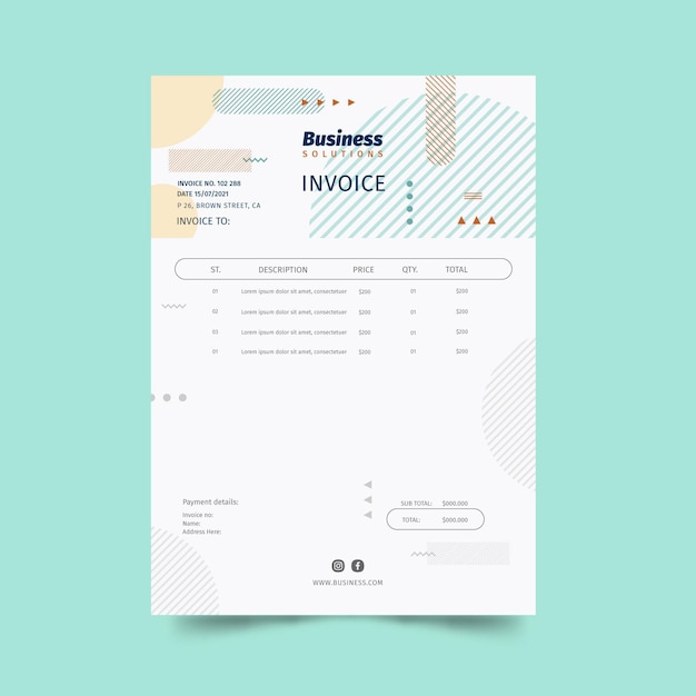 General business invoice template