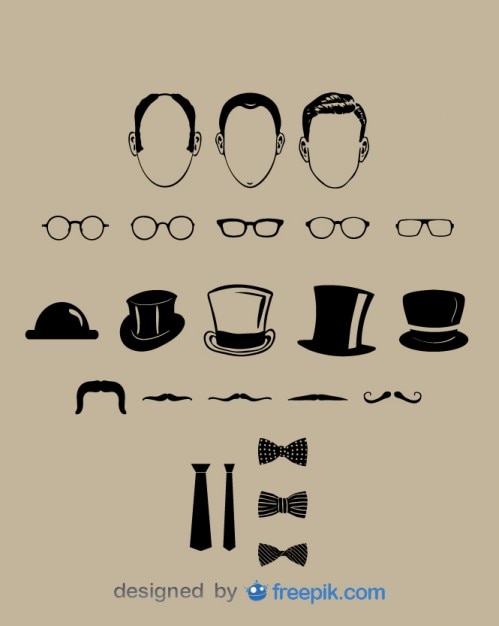 Free vector gentleman classic look elements