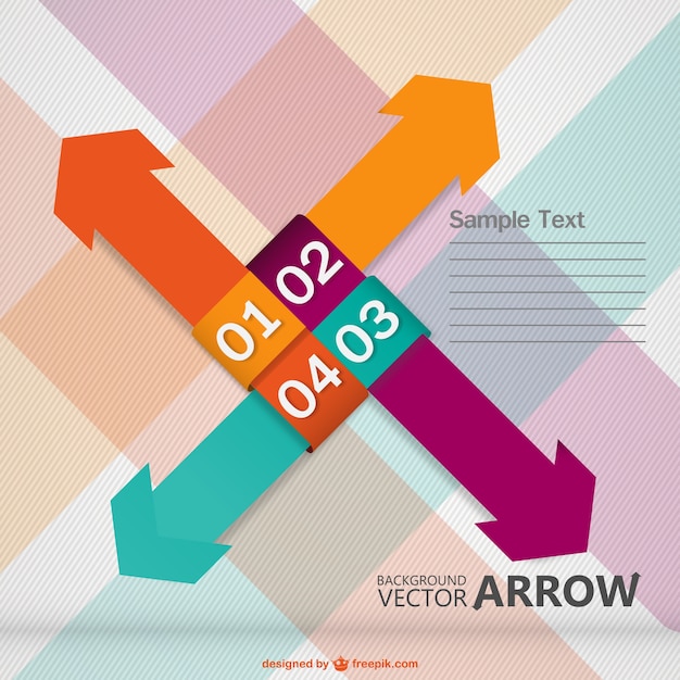 Free Vector geometric arrows in different colors 