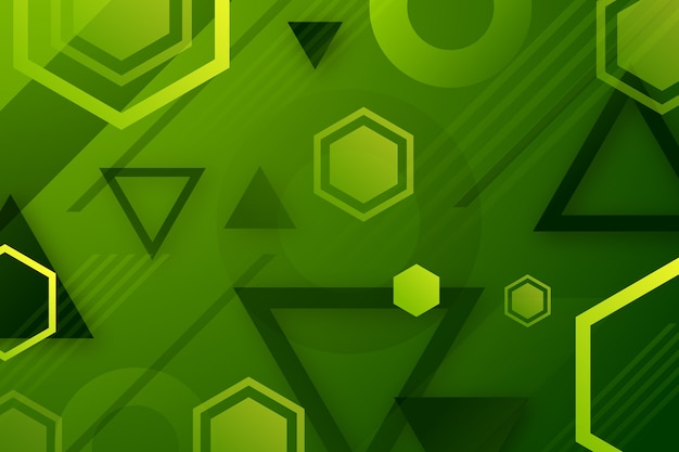 Free Vector geometric background with green shapes