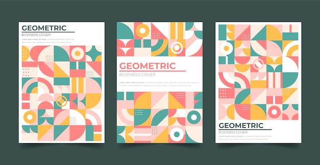 Free Vector geometric business cover collection