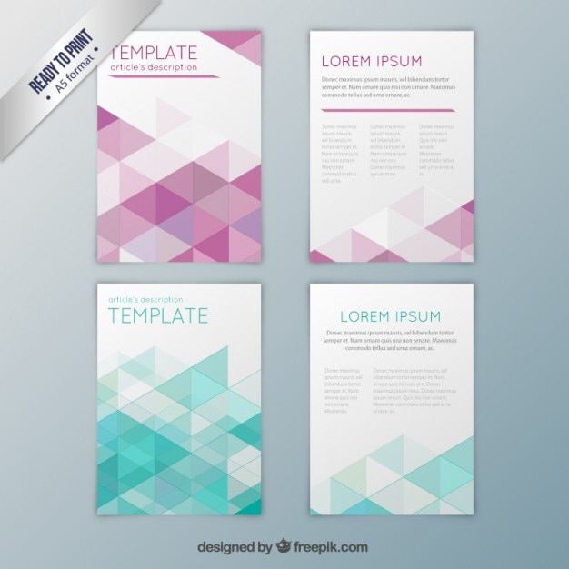 Free vector geometric flyers