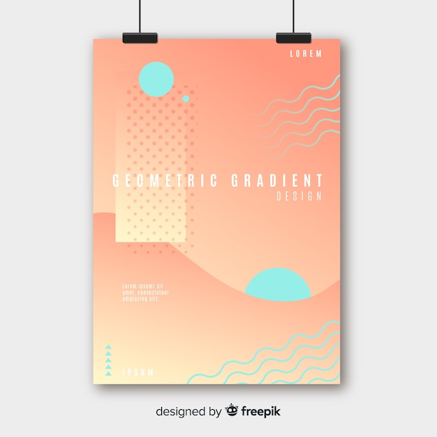 Free Vector geometric gradient poster template