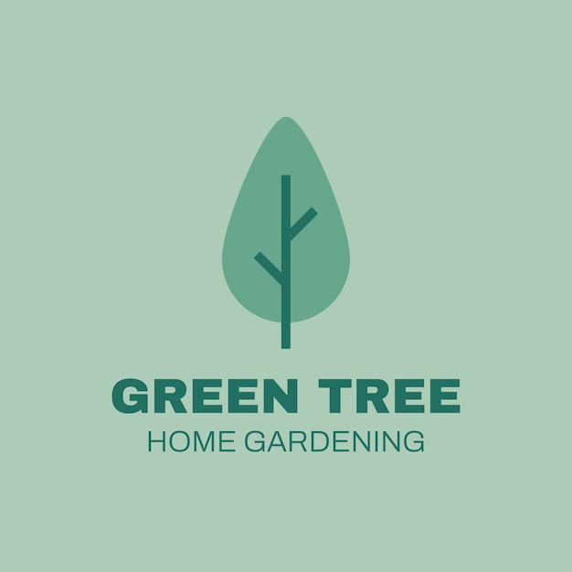 Geometric green tree leaves logo