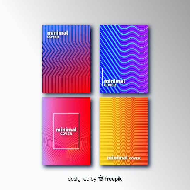 Free Vector geometric lines cover collection