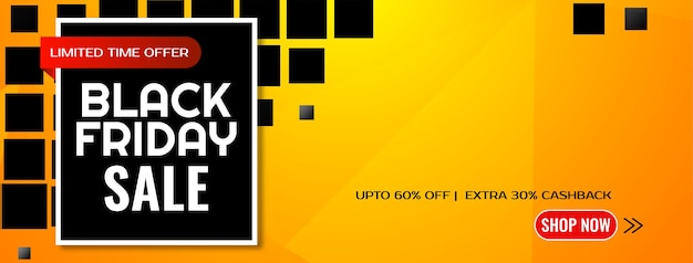 Free Vector geometric mosaic pattern black friday sale yellow banner 