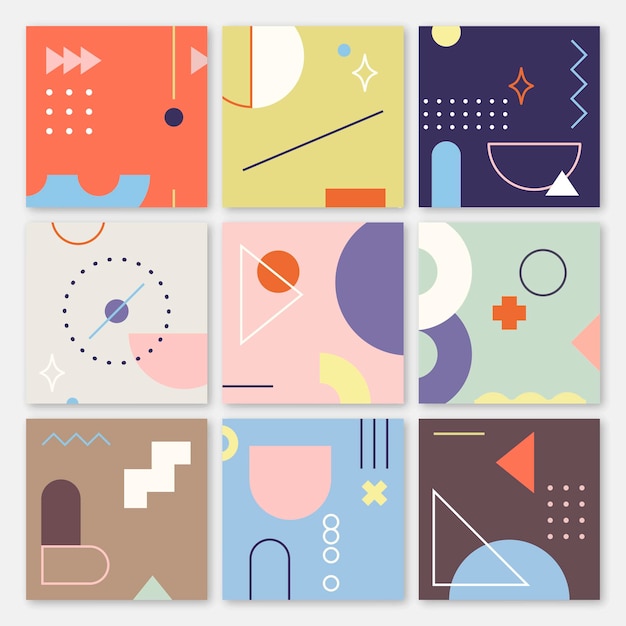 Free Vector geometric patterned banners collection