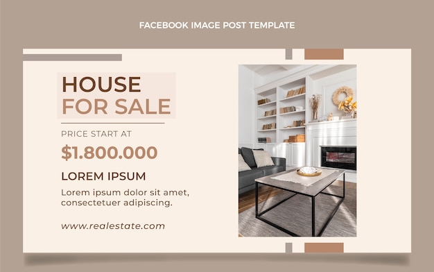 Free Vector geometric real estate facebook post template