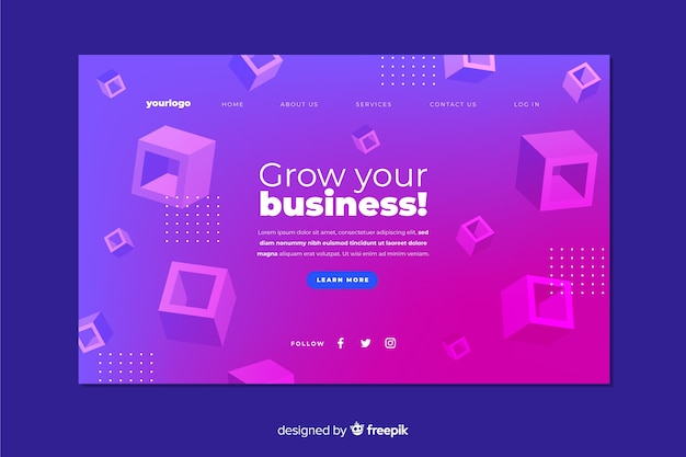 Geometric shapes landing page