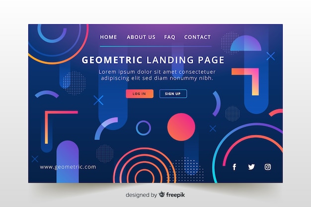 Free Vector geometric shapes landing page