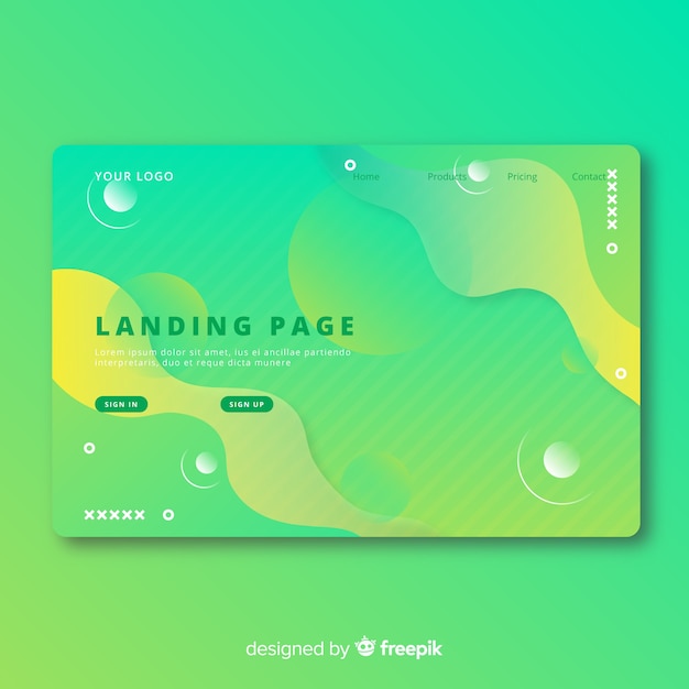 Free vector geometric shapes landing page