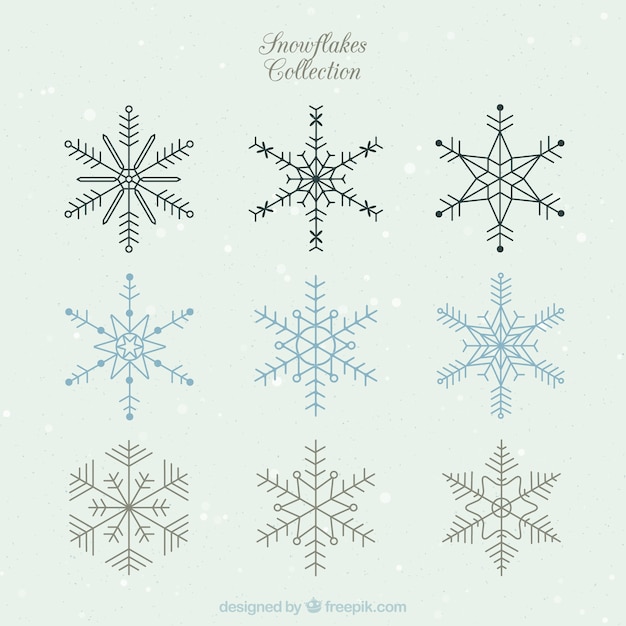 Free Vector geometric snowflakes