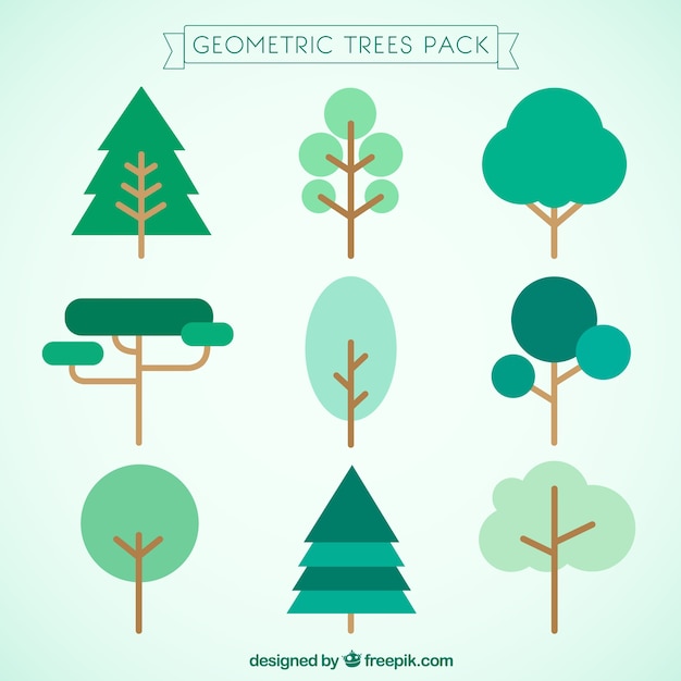 Free Vector geometric trees pack