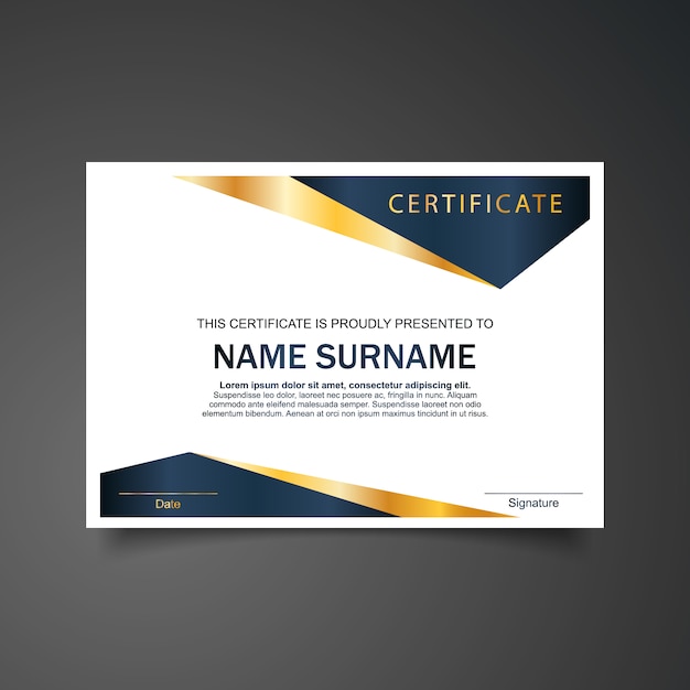 Geometrical certificate template