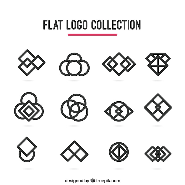 Free vector geometrical logo collection