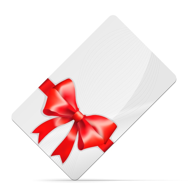 Gift card with red bow Isolated