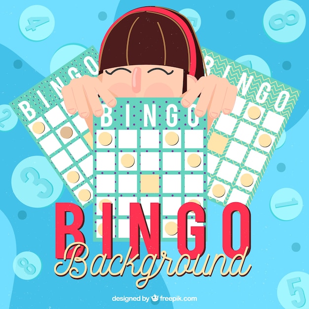 Free Vector girl background with bingo ballots