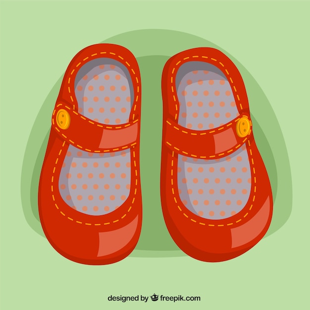 Free Vector girl shoes in red color