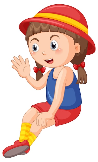 Free Vector a girl wearing red hat isolated