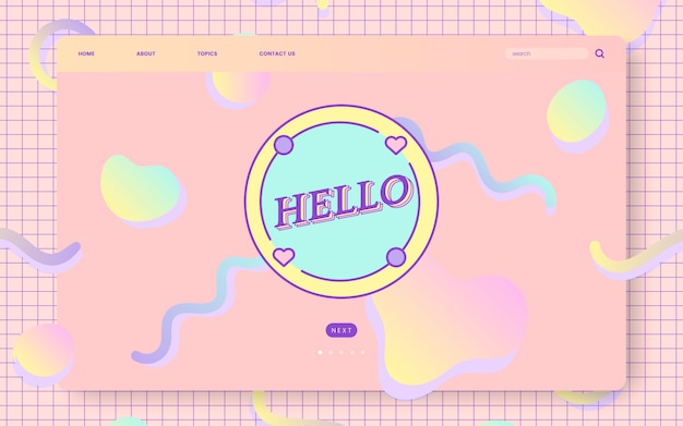 Free Vector girly pastel website design vector