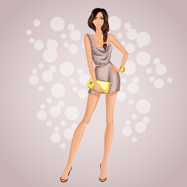 Free vector glamorous party girl