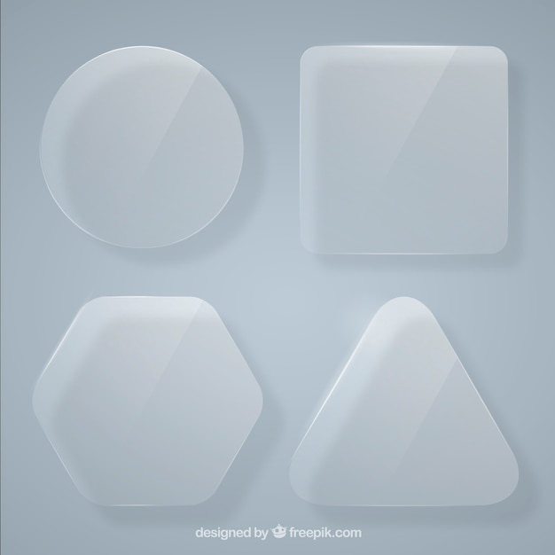 Free vector glass collection with different shapes