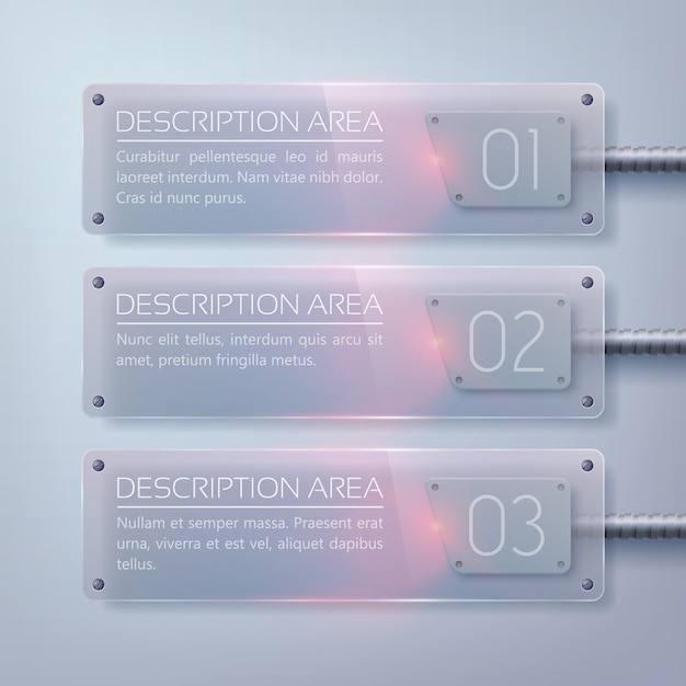 Free Vector glass horizontal banners