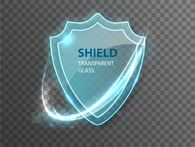 Free vector glass transparent shield.