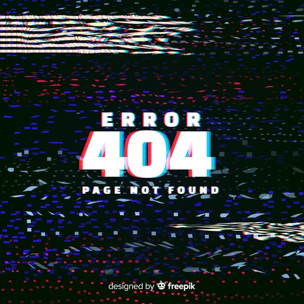 Glitch error 404 page background