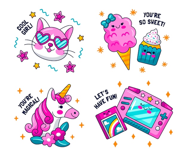 Glitzy feminine stickers collection