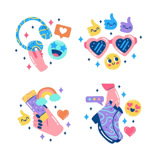 Glitzy influencer stickers