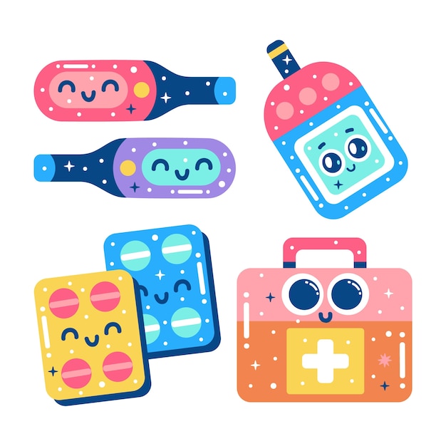 Glitzy medical and health stickers