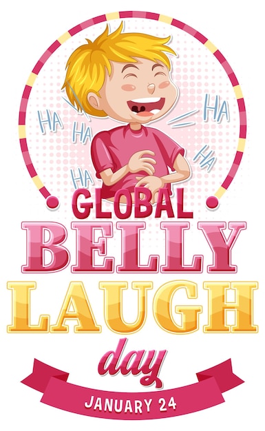 Free Vector global belly laugh day banner design