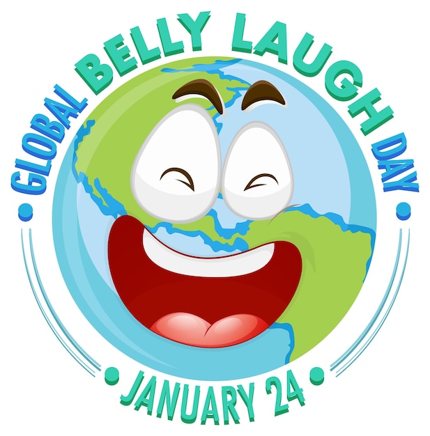 Free Vector global belly laugh day logo banner