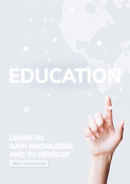 Free Vector global education template vector future technology