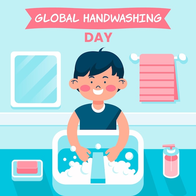 Free Vector global handwashing day illustration