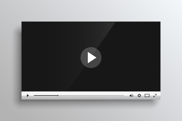 Free Vector glossy white video player template design