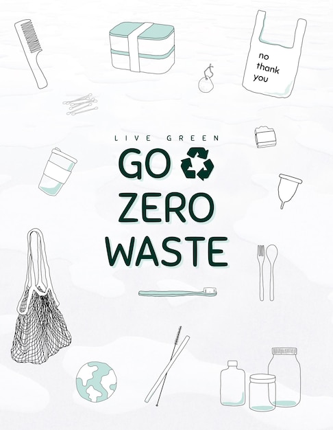 Free vector go zero waste flyer editable template