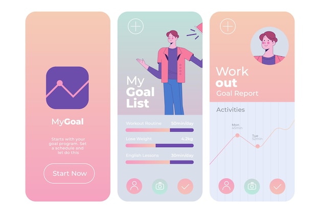 Free vector goals and habits tracking app