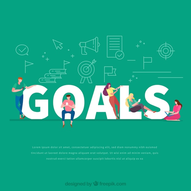 Free Vector goals word concept