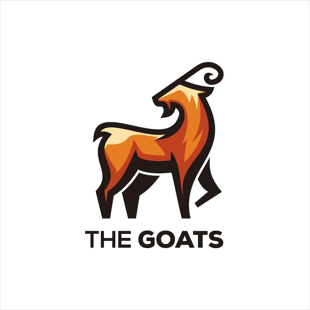 Free Vector goat illustration design logo