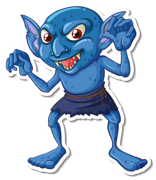 A goblin cartoon character sticker