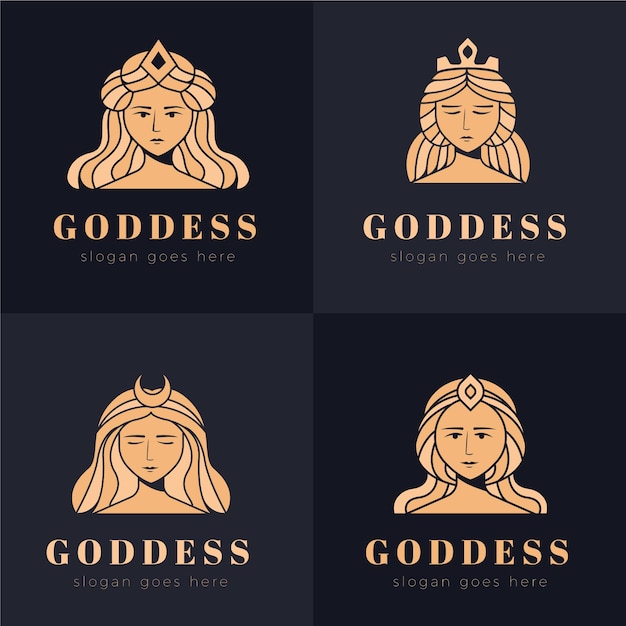 Free Vector goddess logo template collection