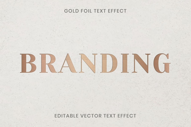 Free Vector gold foil texture text effect vector editable template