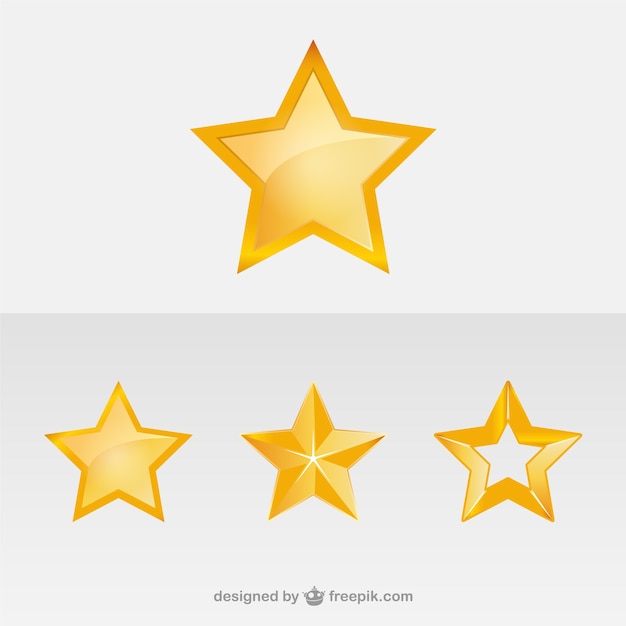 Free Vector gold stars collection