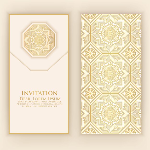 golden arabic invitation template