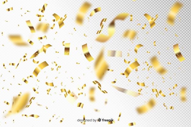 Free Vector golden confetti background realistic style