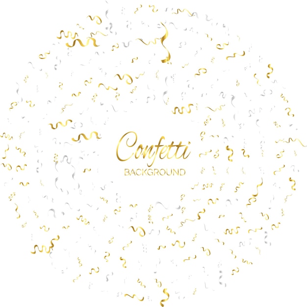 Golden confetti isolated Festive background Vector illustration