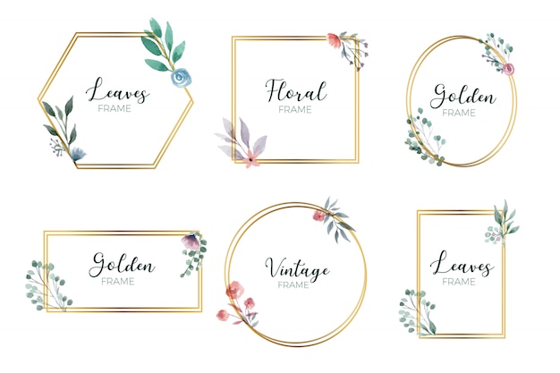 golden floral frame collection