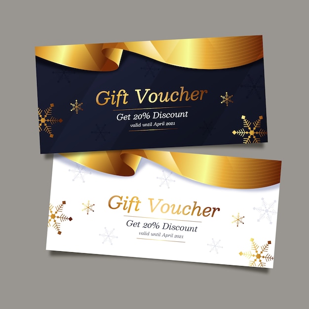 Golden gift voucher template